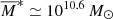 $ \overline{M}^* \simeq10^{10.6}\,M_{\odot} $