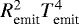 $R_{\textrm{emit}}^2T_{\textrm{emit}}^4$