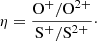 $$ \begin{aligned} \eta = \frac{\mathrm{O^+/O^{2+}}}{\mathrm{S^+/S^{2+}}}\cdot \end{aligned} $$