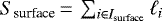$S_{\textrm{surface}}\,{=}\,\sum_{i \in I_{\textrm{surface}}} \ell_i$