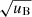 $ \sqrt{u_{\mathrm{B}}} $