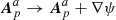 $ {\boldsymbol{A}}_p^a \rightarrow {\boldsymbol{A}}_p^a + \mathbf{\nabla} \psi $