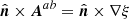 $ {\hat{{\boldsymbol{n}}}}\times{{\boldsymbol{A}}^{ab}}={\hat{{\boldsymbol{n}}}}\times\nabla\xi $
