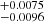 $ ^{+0.0075}_{-0.0096} $