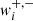 $ {\it w}^{+,-}_i $