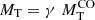 $ M_{\mathrm{T}} = \gamma \,\, M_{\mathrm{T}}^{\mathrm{CO}} $
