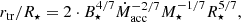 $$ \begin{aligned} r_{\rm tr}/R_\star = 2 \cdot B_\star ^{4/7} \dot{M}_{\rm acc}^{-2/7} M_\star ^{-1/7} R_\star ^{5/7}, \end{aligned} $$