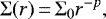 \begin{equation*}\Sigma(r)\,{=}\,\Sigma_{\mathrm{0}} r^{-p}, \end{equation*}