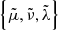 $ \left\{ \tilde{\mu},\tilde{\nu},\tilde{\lambda}\right\} $
