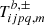$ T_{ijpq,m}^{b,\pm } $