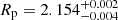 $ R_{\mathrm{p}}=2.154_{-0.004}^{+0.002} $