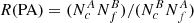 $ R({\rm PA}) = (N^A_c N^B_f)/(N^B_c N^A_f) $