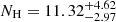 $ N_{\mathrm{H}} = 11.32^{+4.62}_{-2.97} $