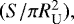 $(S/\pi R_{\textrm{U}}^2),$