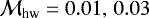 $\mathcal{M}_{\textrm{hw}}=0.01,\,0.03$