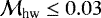 $\mathcal{M}_{\textrm{hw}}\leq0.03$
