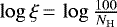 $\log \xi\,{=}\,\log \frac{100}{N_{\mathrm{H}}}$