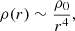 $$ \begin{aligned} \rho (r) \sim \frac{\rho _0}{r^4}, \end{aligned} $$