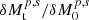 $ \delta M_{\mathrm{t}}^{p,s}/\delta M_0^{p,s} $