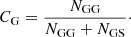 $$ \begin{aligned}&C_{\rm G} = \frac{N_{\rm GG}}{N_{\rm GG}+N_{\rm GS}}\cdot \end{aligned} $$