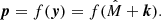 $$ \begin{aligned} \boldsymbol{p} = f(\boldsymbol{y}) = f(\hat{M} + \boldsymbol{k}). \end{aligned} $$