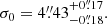 $$ \begin{aligned} \sigma _{0} = {4\overset{\prime \prime }{.}43}^{+0\overset{\prime \prime }{.}17}_{-0\overset{\prime \prime }{.}18}. \end{aligned} $$