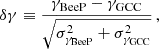 $$ \begin{aligned} \delta \gamma \equiv \frac{\gamma _{\rm BeeP} - \gamma _{\rm GCC}}{\sqrt{\sigma ^2_{\gamma _{\rm BeeP}} + \sigma ^2_{\gamma _{\rm GCC}}}}\,, \end{aligned} $$