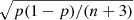 $ \sqrt{p(1-p)/(n+3)} $
