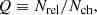 $$ \begin{aligned} Q \equiv N_{\rm rel} / N_{\rm ch}, \end{aligned} $$