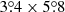 $ 3{{{\overset{\circ}{.}}}}4\times5{{{\overset{\circ}{.}}}}8 $