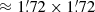 $ \approx 1{{{\overset{\prime}{.}}}}72 \times 1{{{\overset{\prime}{.}}}}72 $