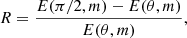 $$ \begin{aligned} R=\frac{E(\pi /2,m)-E(\theta ,m)}{E(\theta ,m)}, \end{aligned} $$