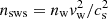 $ n_{\rm sws}=n_{\rm w} v_{\rm w}^2/c_{\rm s}^2 $