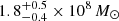 $ 1.8^{+0.5}_{-0.4}\times 10^8\,M_\odot $