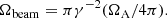 $$ \begin{aligned} \Omega _{\rm beam}= \pi \gamma ^{-2} (\Omega _{\rm A}/4 \pi ). \end{aligned} $$