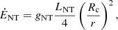 $$ \begin{aligned} \dot{E}_{\rm NT}= g_{\rm NT} \frac{L_{\rm NT}}{4} \left(\frac{R_{\rm c}}{r}\right)^2 , \end{aligned} $$