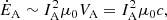 $$ \begin{aligned} \dot{E}_{\rm A} \sim {I_{\rm A}^2}{\mu _0 V_{\rm A}} = {I_{\rm A}^2}{\mu _0 c}, \end{aligned} $$