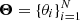 $ \boldsymbol{\Theta} = \{\theta_i\}_{i=1}^N $