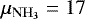 $\mu_{\mathrm{NH_3}}=17$