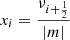 $$ \begin{aligned} x_i = \frac{\nu _{i+\frac{1}{2}}}{\left|m\right|} \end{aligned} $$