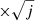 $ \times\sqrt{j} $