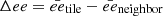 $ \Delta ee = \bar{ee}_{\mathrm{tile}}-\bar{ee}_{\mathrm{neighbor}} $