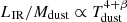 $ L_{\mathrm{IR}}/M_{\mathrm{dust}}\propto T_{\mathrm{dust}}^{4+\beta} $