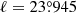 $ \ell=23{{\overset{\circ}{.}}}945 $