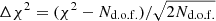 $ \Delta \chi^2 = (\chi^2 - N_{\mathrm{d.o.f.}})/\sqrt{2 N_{\mathrm{d.o.f.}}} $