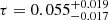 $ \tau=0.055_{-0.017}^{+0.019} $