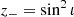$$ \begin{aligned} z_{-} = \sin ^2 \iota \end{aligned} $$