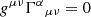 $ g^{\mu \nu} {\Gamma^{\alpha}}_{\mu \nu} = 0 $