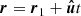 $$ \begin{aligned} \boldsymbol{r} = \boldsymbol{r}_1 + \boldsymbol{\hat{u}} t \end{aligned} $$