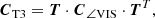 $$ \begin{aligned} \boldsymbol{C}_{\rm T3} = \boldsymbol{T} \cdot \boldsymbol{C}_{\angle \mathrm{VIS}} \cdot \boldsymbol{T}^T, \end{aligned} $$